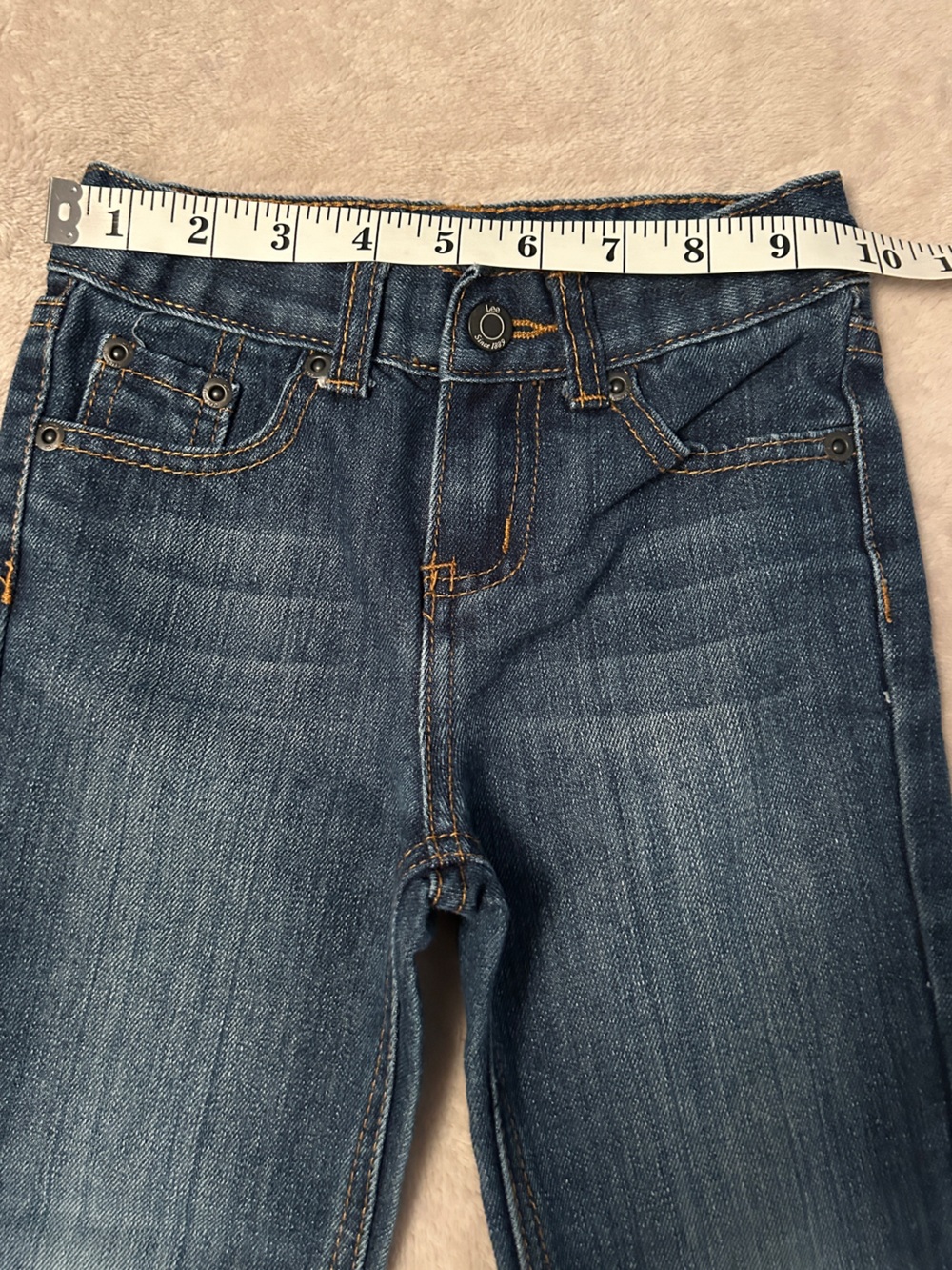 Lee Dark Blue Kids' Jeans with Gold Stitching - Picture 7 of 8